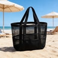 thumbnail image 6 of UALSRZL Mesh Beach Bag, Large Beach Tote Bag for Women, Pool Bags for Toys Family Travel Vacation Cruise Essentials, Black, 6 of 8