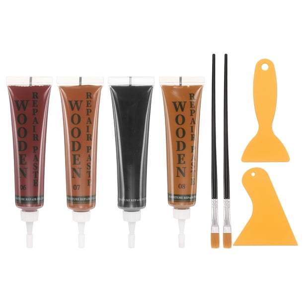 Kit de Reparación de Madera, 4 Colores Rellenos de Madera con Espátulas y Cepillos
