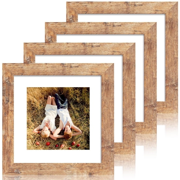 Juego de marcos de fotos iRahmen 8 x 8 (20 x 20 cm) con cristal HD, juego de 4