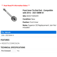thumbnail image 2 of Front Inner Tie Rod End - Compatible with 2016 - 2021 BMW X1 2017 2018 2019 2020, 2 of 2