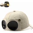 thumbnail image 2 of Men's Korean-Style Pilot Baseball Cap - Personalized Glasses-Ready, Curved Visor, Casual Style, Sunshade for Spring & Summer Beige, 2 of 5