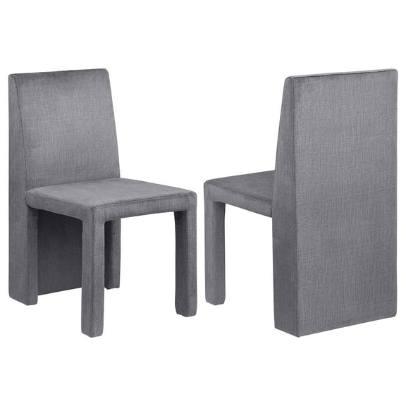 Tordera Fabric Upholstered Dining Side Chair Grey (Set of 2)