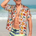 thumbnail image 5 of Yiaed Autumn Leaves Print Hawaiian Shirt for Men Short Sleeve Button Down Shirts Beach Shirts for Men-X-Large, 5 of 5