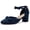 navy blue, variant on Women Closed-Toe Ankle-Strap Pumps with Bow Detail — Low Block Heel Dress Shoes