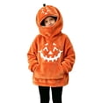 thumbnail image 4 of Grblisyd Pumpkin Hoodies for Girls Boys Long Sleeve Cute Fall Fleece Funny Halloween Thanksgiving Hoodies Costumes, 4 of 7