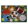 thumbnail image 1 of Tapis rectangle amusant pour enfant allons jouer-vert  multicolore nylon, 1 of 2
