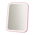 thumbnail image 1 of LED Vanity Mirror with Lights Portable Cosmetic Travel Tabletop Make Up Lighted Desk Mirror USB Rechargeable Pink,1 x LED makeup mirror 1 x data cable,Pink, 1 of 8