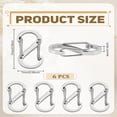 thumbnail image 2 of 6Pcs 304 Stainless Steel Push Gate Snap Key Clasps Oval Flag Clips Stainless Steel Color Key Chain Quick Links, 2 of 3