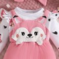 thumbnail image 6 of TOWED22 Baby Girl Clothes Romper Ruffled Long Sleeve Love Fall Winter Outfits with Bow Headband 0-18 Months,Pink,9-12 M, 6 of 6