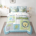thumbnail image 2 of Homewish Hawaii Coconut Tree 7-Piece Twin Bedding Sets,Safari Crocodile Lion Bedding Comforter Set,Green Gray Patchwork Plaid Sheet Sets For Girl Boy,Ultra Soft Home Decor Reversible, 2 of 8