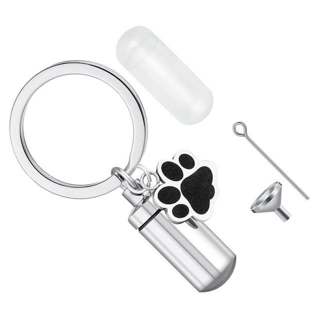 Llavero cremación con soporte para cenizas para pérdida de recuerdo, cadena de regalo, llavero , llavero de gato