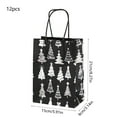 thumbnail image 3 of Honmine Christmas Gift Bags with Santa, Black Silver Snowflake Design Tote, Holiday Party Candy Packaging, 12pcs Paper Bags for Presents, 3 of 6