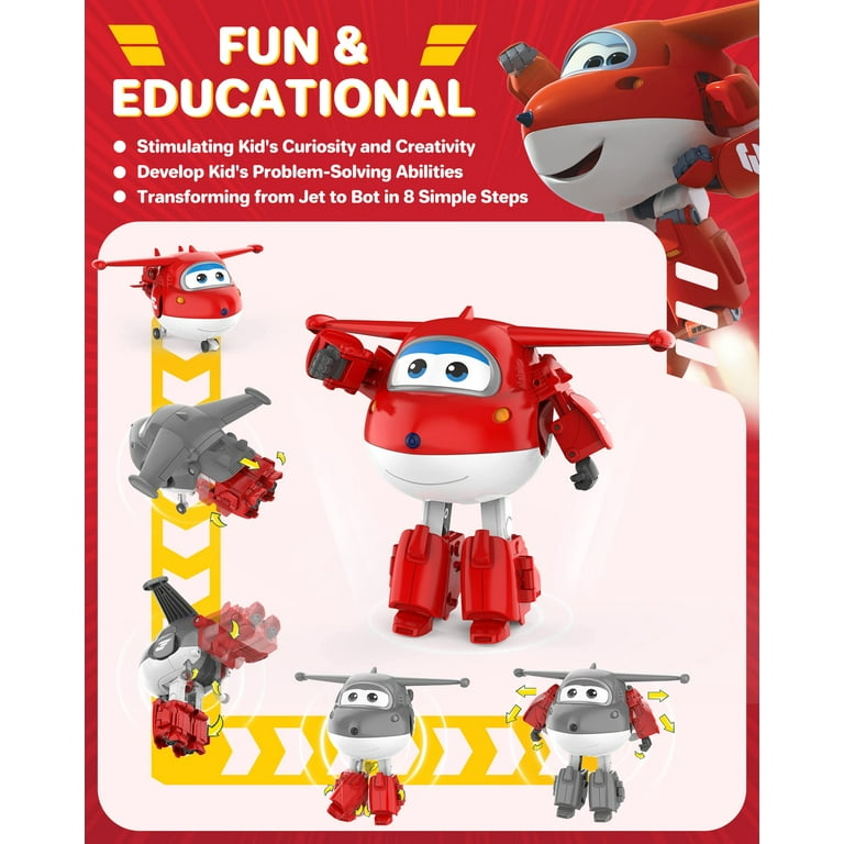 Super Wings Toys, Jett Transformer Toys de 5 pulgadas, ju