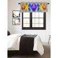 thumbnail image 3 of Kitchen Valances for Window, Abstract Splicing Glasses Diamond Light Filtering Rod Pocket Valance Curtain, Geometric Art Color Ombre Short Curtains Window Topper for Bedroom 42x12in, 3 of 9