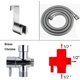 thumbnail image 3 of Rociador de bidé para inodoro de acero inoxidable 304 con adaptador en T, manguera adicional de 1,5 m y soporte, ducha de mano para bidé e inodoro (adaptador en T), 3 of 5