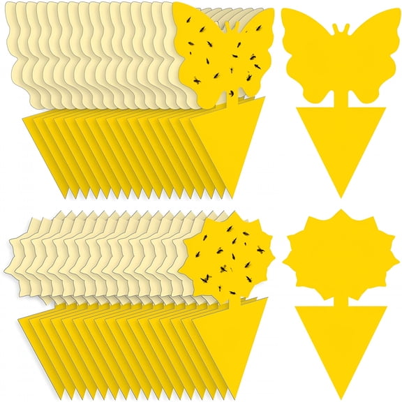 ACDANC Fruit Fly Trap,Fungal Mosquito and Gnat Trap,Yellow Sticky Insect Trap,36 Sets