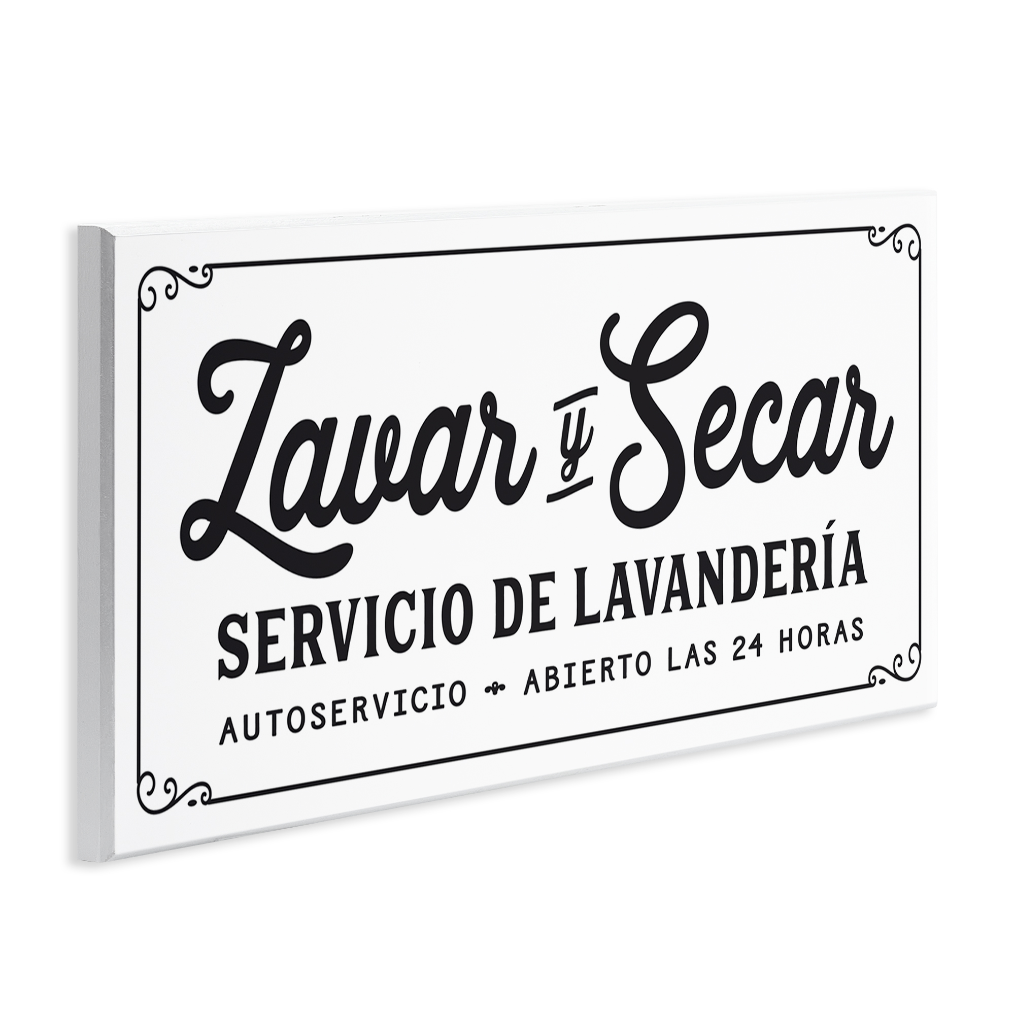 Stupell Industries Lavar y Secar Lavandería Abierto Bath & Laundry Painting Unframed Art Print Wall Art, 17 x 7