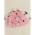 thumbnail image 4 of Loicainy Toddler Kids Girl Christmas Dress 12 24 Month 2T 3T 4T 5T 6T 7T 8T 9T Star Print Square Neck Sleeveless Layered Tulle Dresses with Plush Ball Christmas Hat, 4 of 9