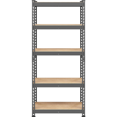 thumbnail image 1 of Fullfurnique 59″ Height 5 Tier Metal Boltless Storage Shelf with Anti-Skid Rubber Pads, Dark Gray, 1 of 7