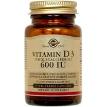 Vitamin D3 (Cholecalciferol), 15 mcg (600 IU), 120 Vegetable Capsules, Solgar