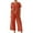Orange, variant on Tbopshirt Women's 2 Piece Outfits Women's Summer Suit Fashion Short Sleeve Solid Color Trousers Casual Two-Piece Suit Wide Leg Pants