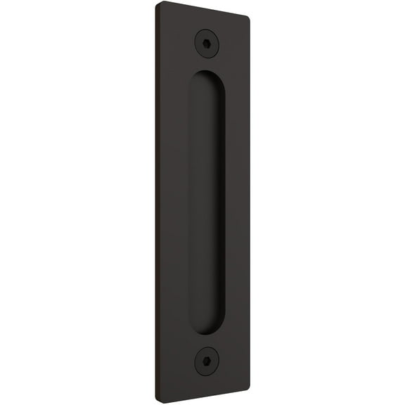 Sliding Door Flat Pull with Round Opening, 8-1/2 Inches, Matte Black by Stone Harbor Hardware