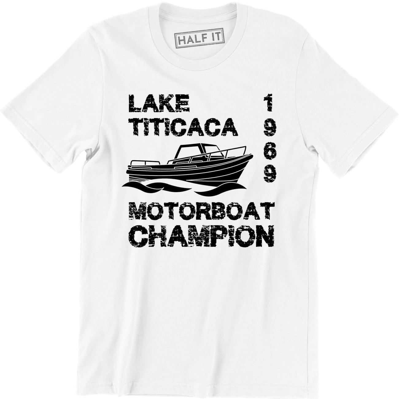 lake titicaca motorboat champion t shirt