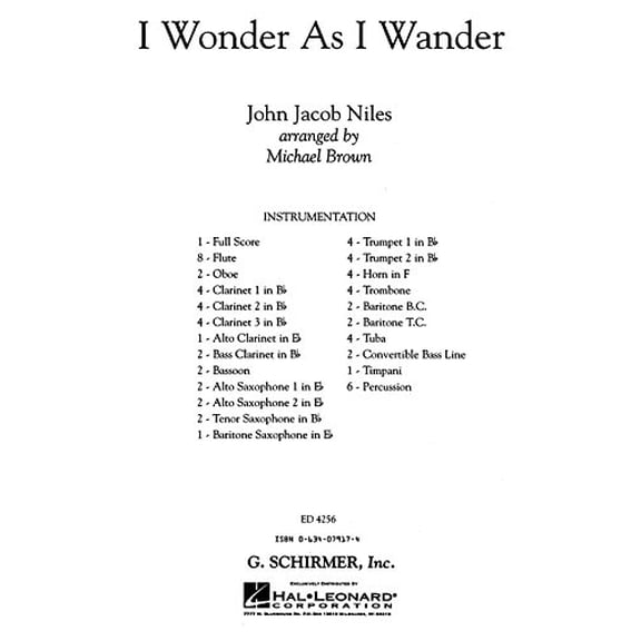 I WONDER AS I WANDER (GR 2.5) CONCERT BAND FULL SCORE