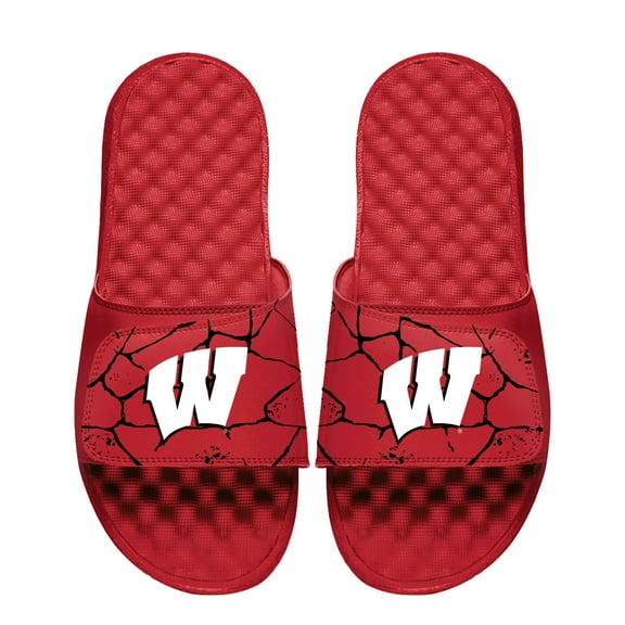 Unisex ISlide Red Wisconsin Badgers Shattered Slide Sandals