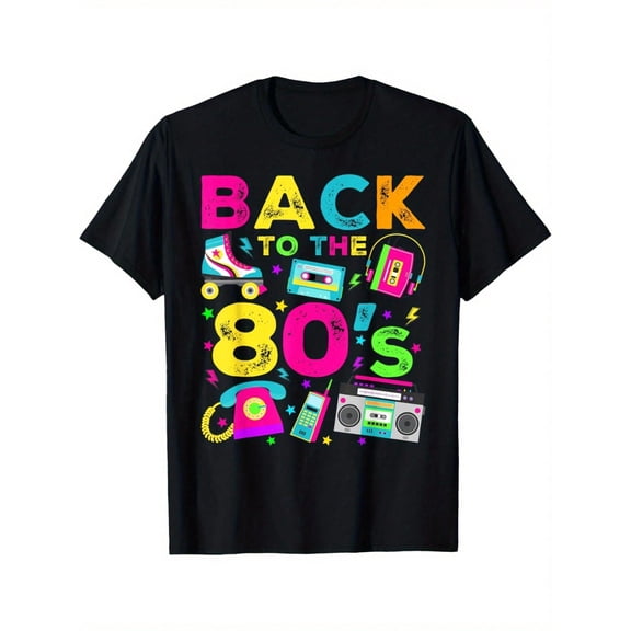 Childrens Wear Back To The 80S Retro Graphic Unisex Short Sleeve Cotton Tee For Kids Funny Style Birthday Gift