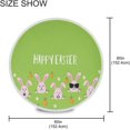 thumbnail image 2 of SKYSONIC Cute Easter Bunnies Round Tablecloth 60inch Indoor Wrinkle Free, Green Rabbit Carrot Circular Lace Table Cover Washable for Kitchen Party BBQ Dining Decor, 2 of 7