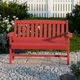thumbnail image 2 of Wildridge Classic Mission Bench, Cardinal Red - Outdoor Weather Resistant Poly Lumber Bench for Patio, Deck, Garden, 2 of 4