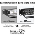 thumbnail image 4 of Panel de parcheo Cat6 Jadaol de 24 puertos, rack 19" 1U, 10 Gbps, 4 of 8