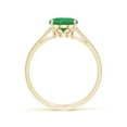 thumbnail image 2 of ANGARA Natural Oval Solitaire 1.5 ct Emerald Cocktail Ring in 14K Yellow Gold for Women (Size-9x7mm) | May Birthstone, Birthday, Anniversary, Jewelry Gift for Women | Natural Emerald Ring, 2 of 9