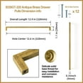 thumbnail image 2 of TONA 6 Pack Cabinet Handle Retro Brass Drawer Pulls Cabinet Pulls Bar Kitchen Handles 12.6 Inch Hole Center, 2 of 5