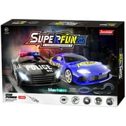 Joysway: SuperFun 202 - 1/43 USB Power Slot Car Racing Set, Layout Size: 66"x30", LED Headlights, Lap Counter, Ages 8+