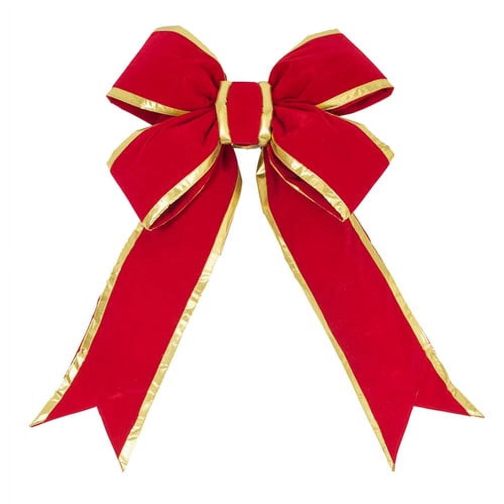 Vickerman 24" Red-Gold Velvet Indoor Christmas Bow