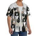 thumbnail image 4 of KLL Colors Cats Print Men's Shirt Short Sleeve Button Down Summer Cuba Beach Shirts- Medium, 4 of 7