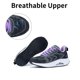 thumbnail image 4 of Zapatos para caminar Gyeice Air Arch Support para mujer, color gris y morado 6.5, 4 of 6