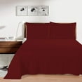 thumbnail image 2 of Flat Bed Sheet 100% Egyptian Cotton [ Burgundy Solid - Califonia King Size] Breathable, Easy to Wash 800 Thread Count 3Pc Flat Sheets - 108 Inches x 110 Inches, 2 of 5