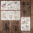 thumbnail image 2 of 6 plantillas de flores de 11,7 x 8,3 pulgadas, de plástico, para dibujar y pintar pájaros, con estampado de flores, mariposas y pájaros cantores., 2 of 6