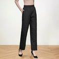 thumbnail image 6 of Autumn Winter Cotton Pants Rhombus Quilted Straight Wide Leg Long Pants with Pockets Solid Color Thickened Warm Trousers, 6 of 8