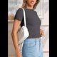 thumbnail image 4 of Camiseta de Corta Y2k Gris Oscuro Talla S, 4 of 8