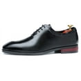 thumbnail image 2 of Santimon Mens Dress Shoes Leather Lace Up Oxford Shoes Casual Formal Business Shoes Black 11 US, 2 of 8