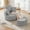 LightGray, variant on Weture Swivel Accent Barrel Chairs, Modern Adult Armchair with Ottoman, Metal Solid Print, DarkGray