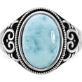 thumbnail image 4 of Sterling Silver Rhodium-Plated Oxidized With Larimar Ringsize 6 (Width 2.75 To 4.5) - Jbsp, 4 of 5