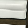 thumbnail image 4 of GDF Studio Katharine Mid Century Modern Upholstered Accent Chair, Snow White Faux Leather and Walnut, 4 of 8