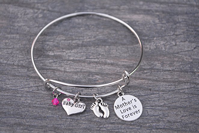 Initial charm bracelet Gift from Daughter/'s Mom of Girls bangle bracelet Mother/'s Day gift