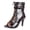 Brown, variant on Womens Fishnet Stiletto High Heels Ankle Booties Dressy Sandals Sexy Gothic Denim Leather Mesh Lace up Open Peep Toe Dress Pumps Boots Summer Fall Black Size 7