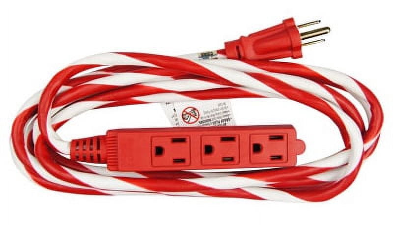 Master Electrician 10' 16/3 Candy Cane Cord Red & White Spiral Wire Me, Each